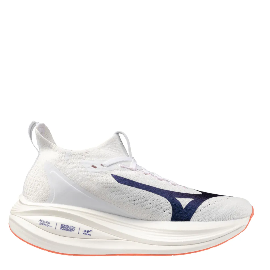 Mizuno Women's Neo Vista 2 Running Shoes in White/Striking Coral/Iris Bloom AW25 Nike React Metcon Turbo Training Shoes