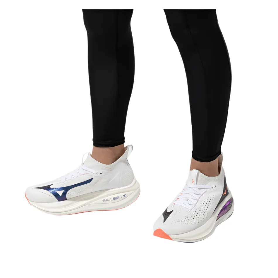 Mizuno Women's Neo Vista 2 Running Shoes in White/Striking Coral/Iris Bloom AW25 Ua Reign Lifter Training Shoes