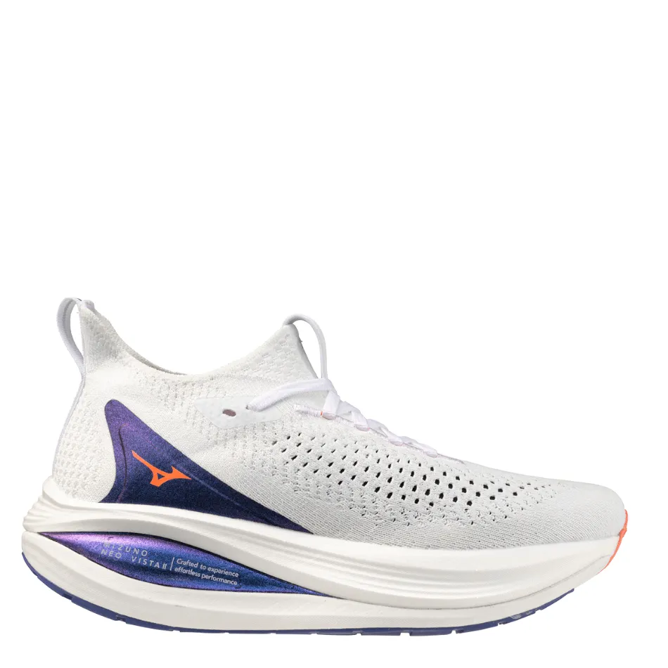 Mizuno Women's Neo Vista 2 Running Shoes in White/Striking Coral/Iris Bloom AW25 Adidas Gymbreaker Bounce Training Shoes