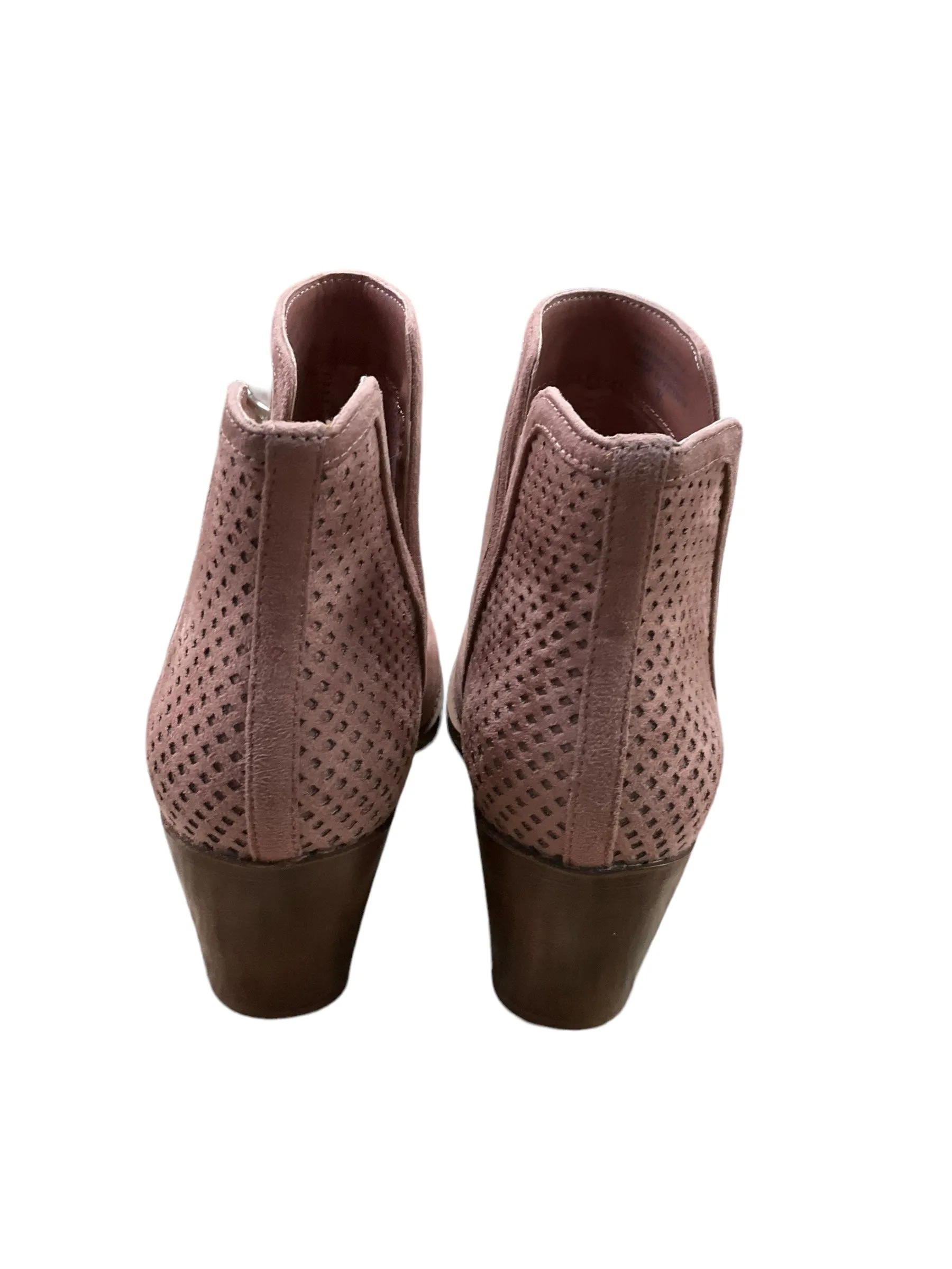 Mauve Boots Ankle Heels Loft, Size 7 Suede Ankle Boots Pointed Toe