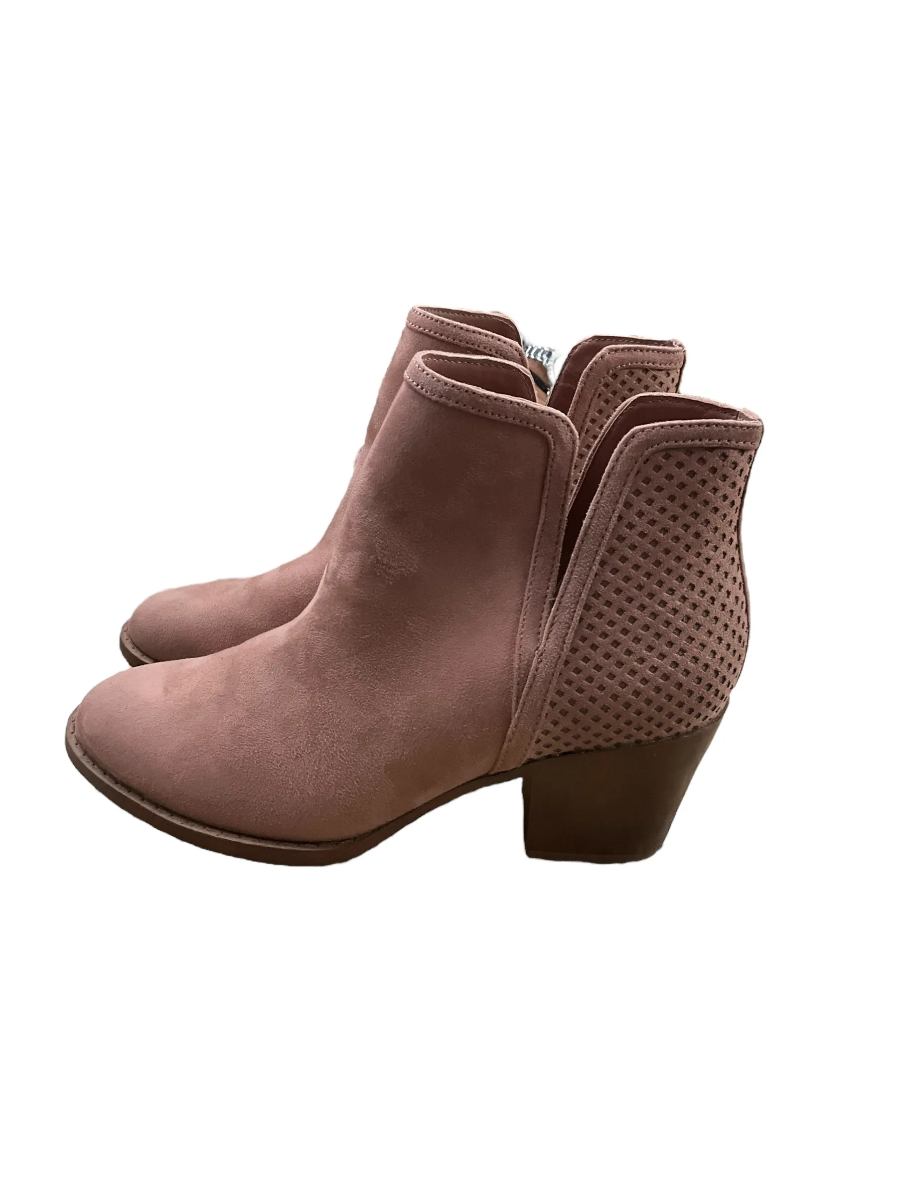 String Up Ankle Boots Mauve Boots Ankle Heels Loft, Size 7