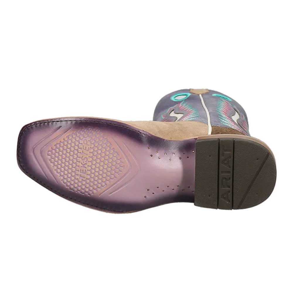 Futurity Fort Worth Embroidery Tooled-Inlay Square Toe Cowboy Boots Female Combat Boots