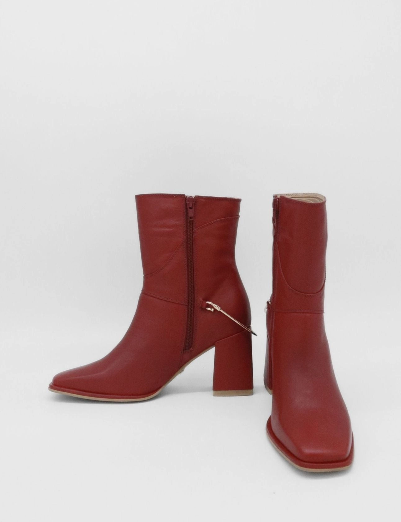 Leder Ankle Boots Amanda heeled ankle boot in burgundy leather women's shoes
