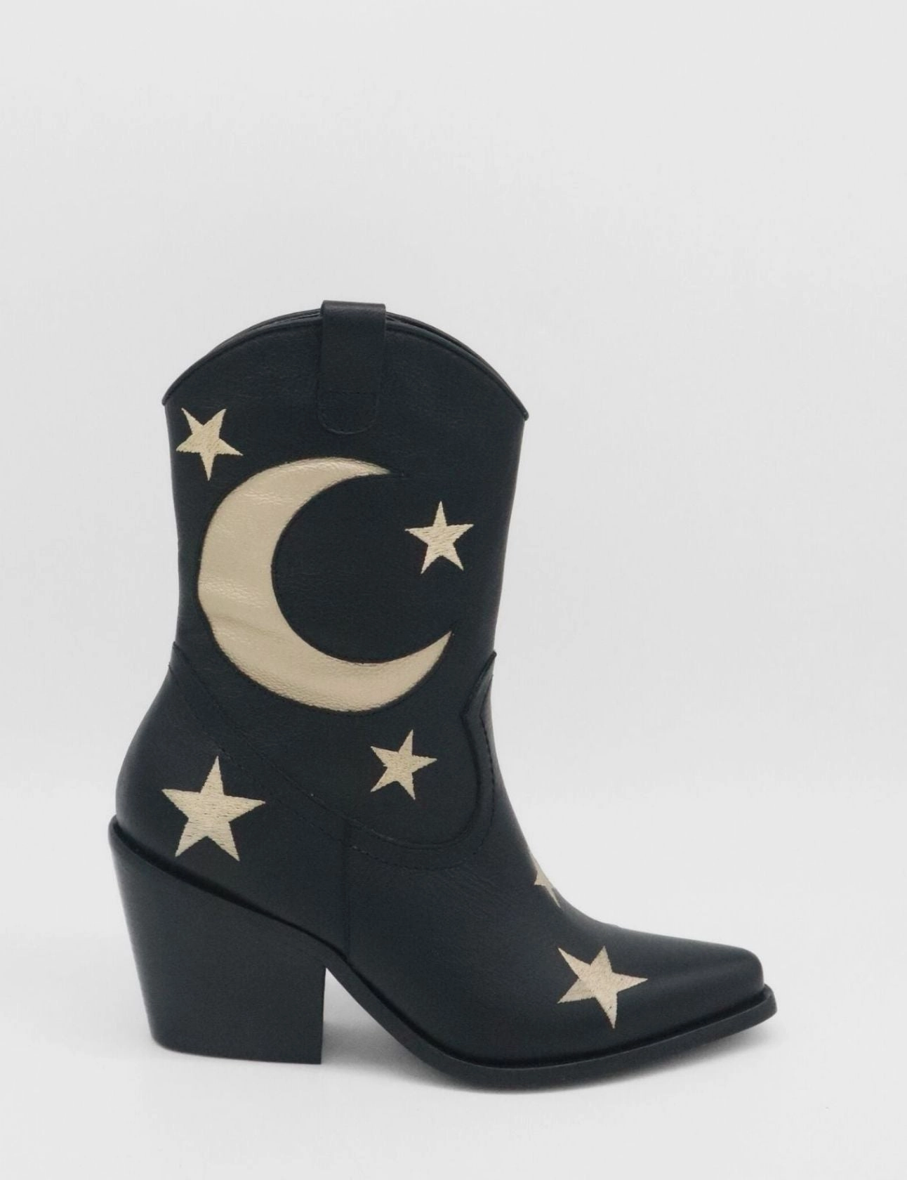 Moonlight western inspired cowboy boots in black leather womens shoes Mm6 Square Toe Ankle Boots