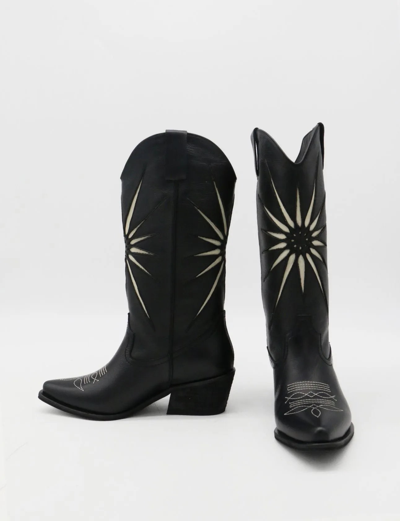 Moonrise western cowboy boots in black leather womens shoes Danner Boots Chukka