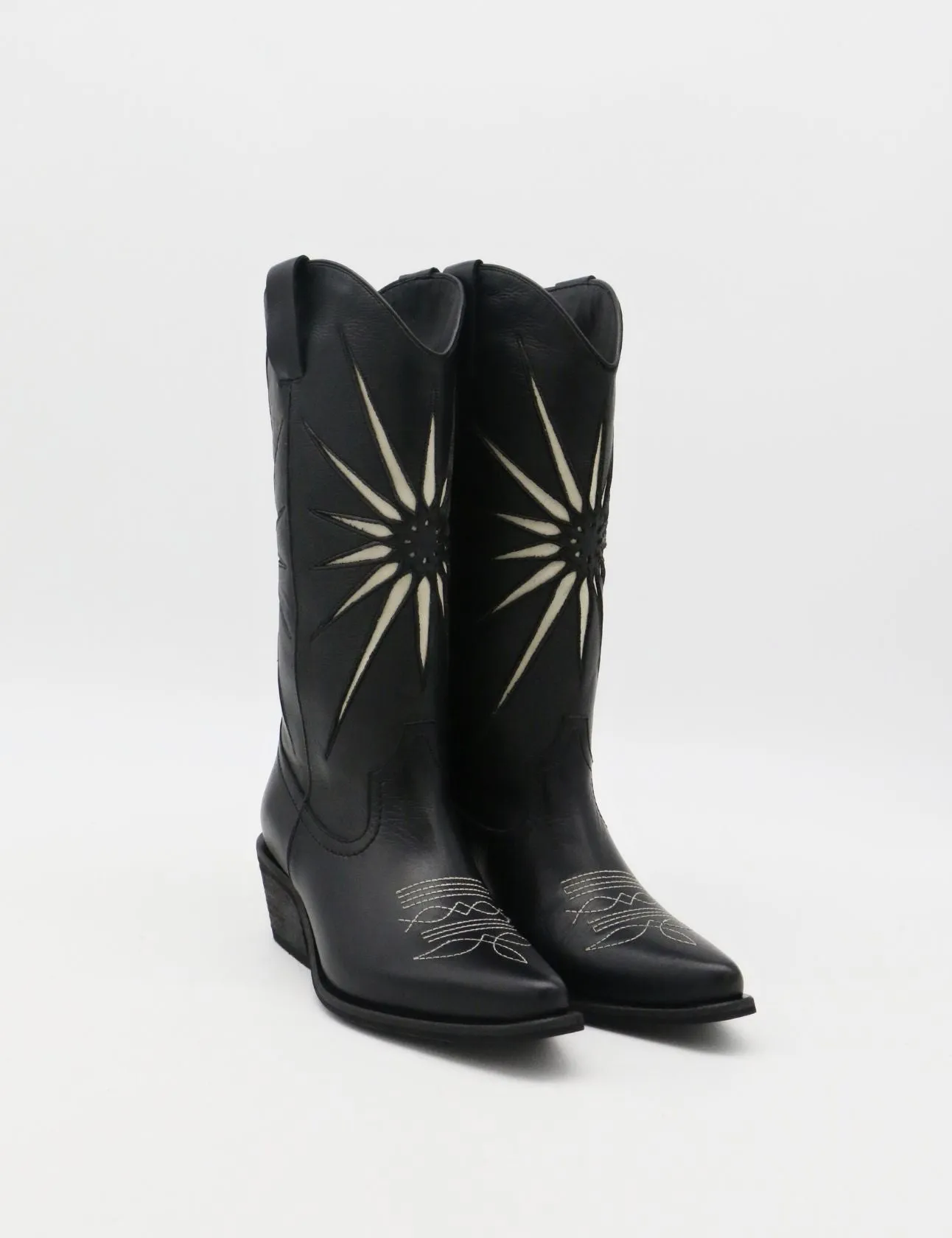 Boots For Gardening Moonrise western cowboy boots in black leather womens shoes