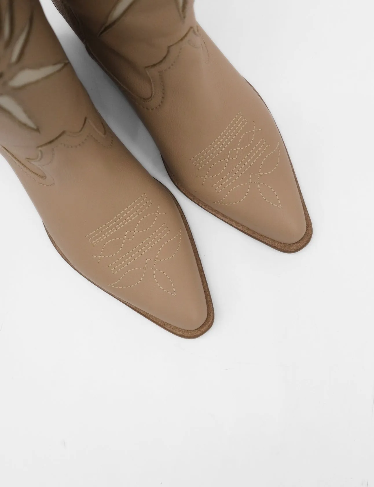 Faux Fur Knee High Boots Moonrise western cowboy boots in mocha leather women's shoes