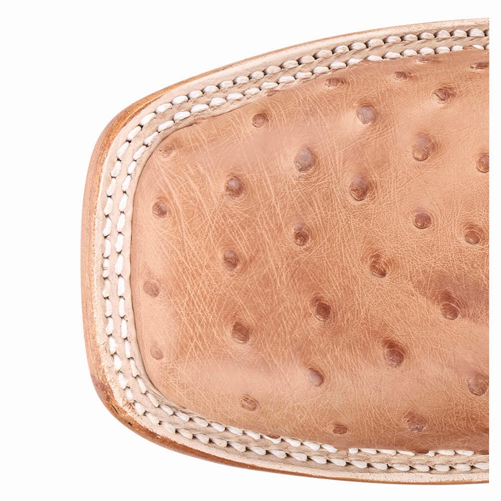 Frye Leather Boots Moseley 11 Inch Full Quill Ostrich Square Toe Cowboy Boots