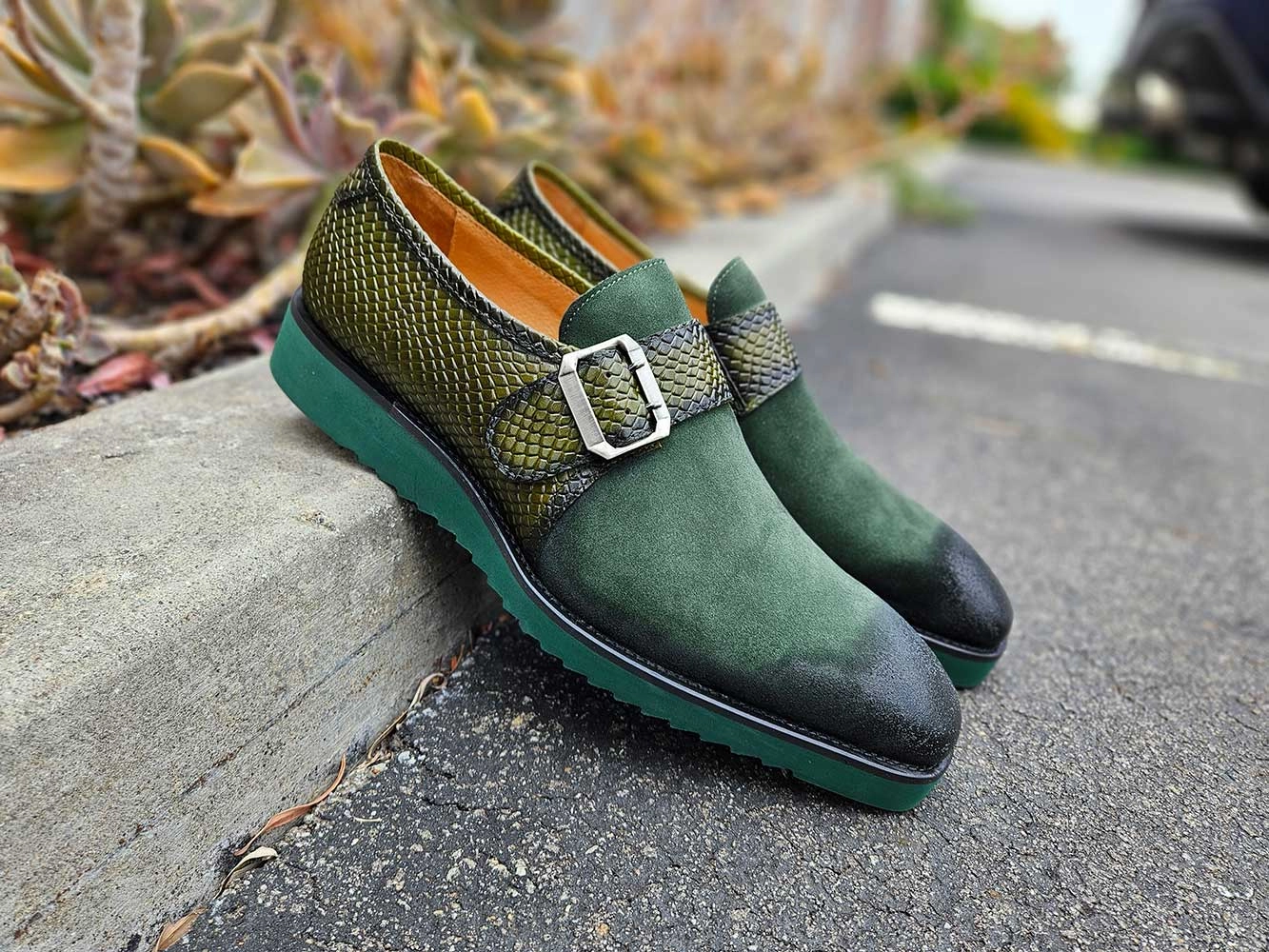 Multi Media Buckle Monkstrap Slip-on Slip On Fall Shoes