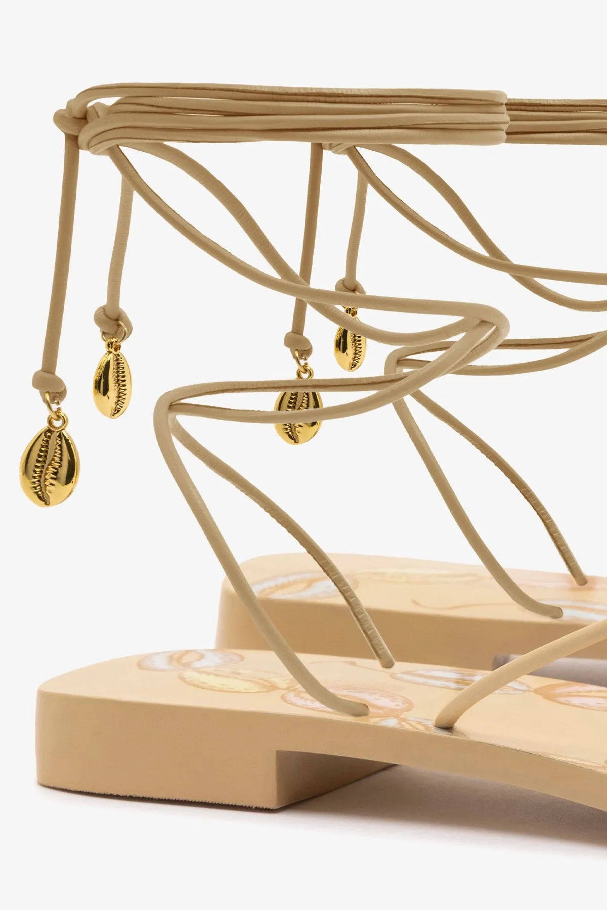 Nadia Flat Sandal In Beige Leather Flat Tango Shoes