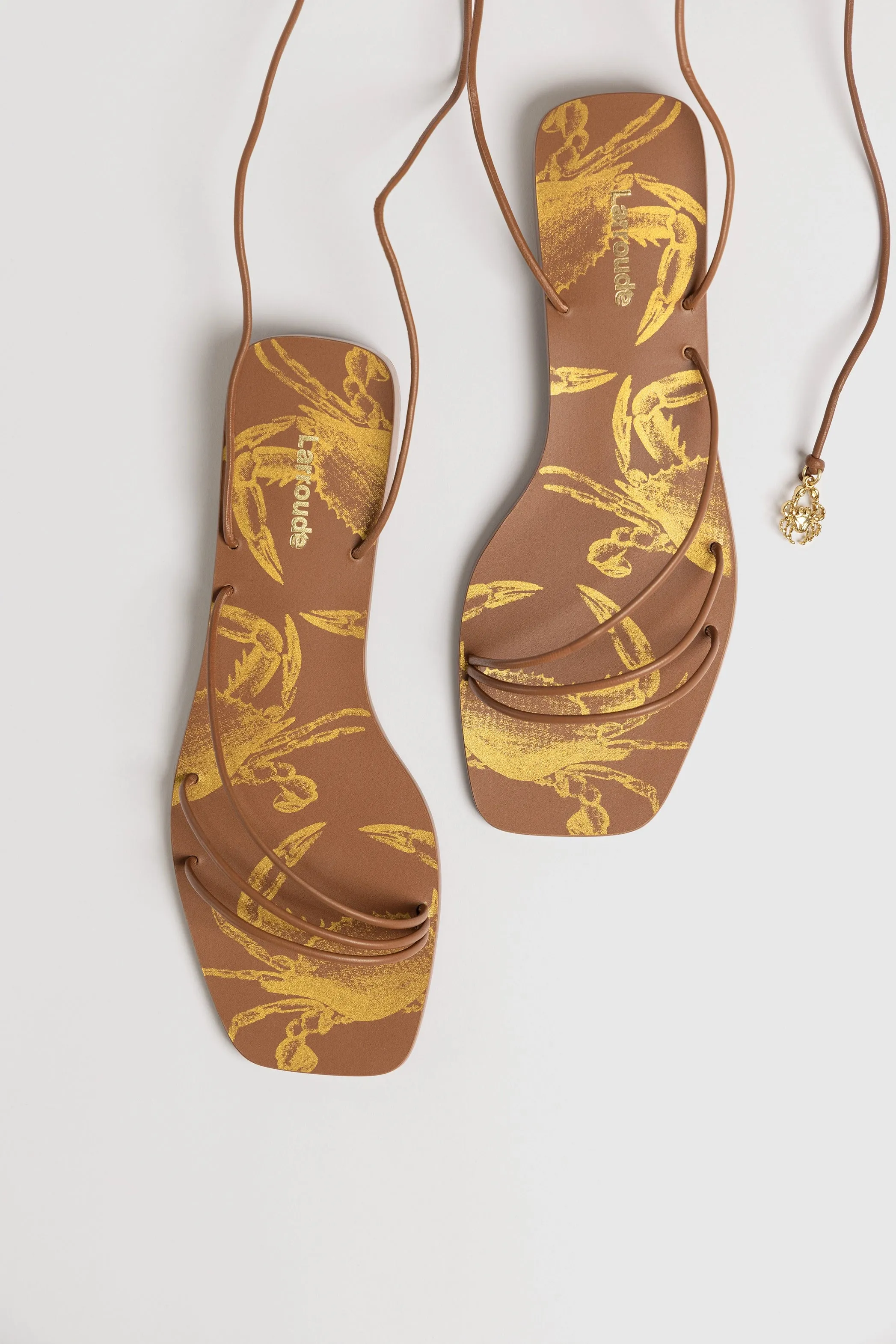 Nadia Flat Sandal In Caramel Leather Flat Shoes For Women