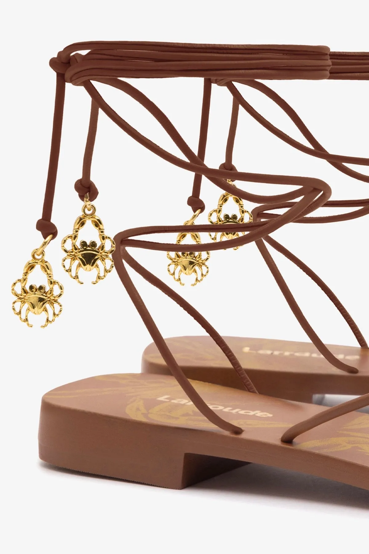 Nadia Flat Sandal In Caramel Leather Slingback Shoes