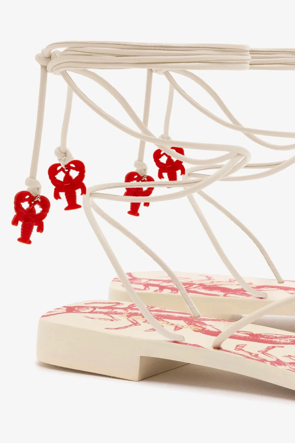 Nadia Flat Sandal In Ivory Leather Dressy Flat Wedding Shoes