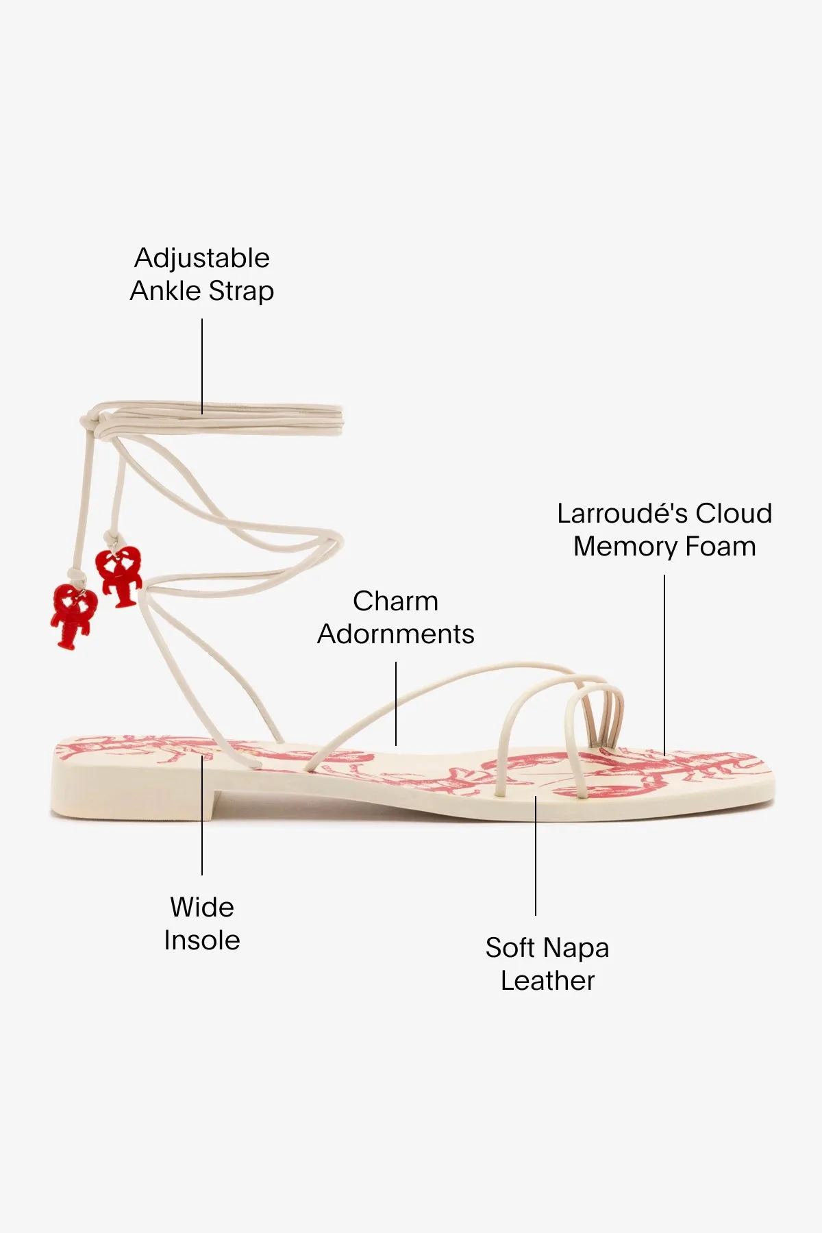 Nadia Flat Sandal In Ivory Leather Best Running Shoes Flat Feet Plantar Fasciitis