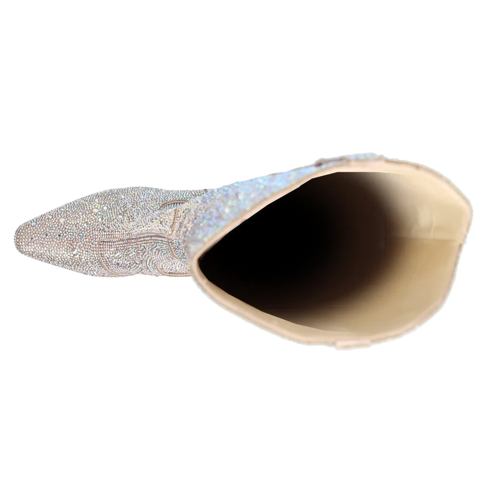 Nashville Rhinestone Pointed Toe Cowboy Boots Tactical Winter Boots