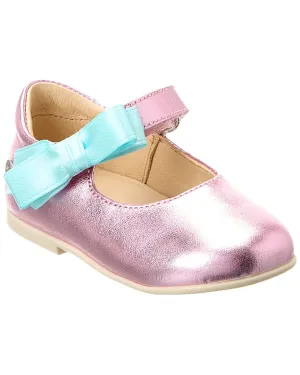 Flat Chunky Shoes Naturino Clarinta Metallic Leather Flat