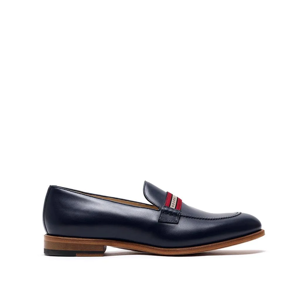 Navy Calf Web Stripe Loafer Marten Tassel Loafers