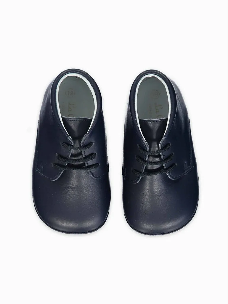 Navy Leather Baby Booties Camouflage Cowboy Boots