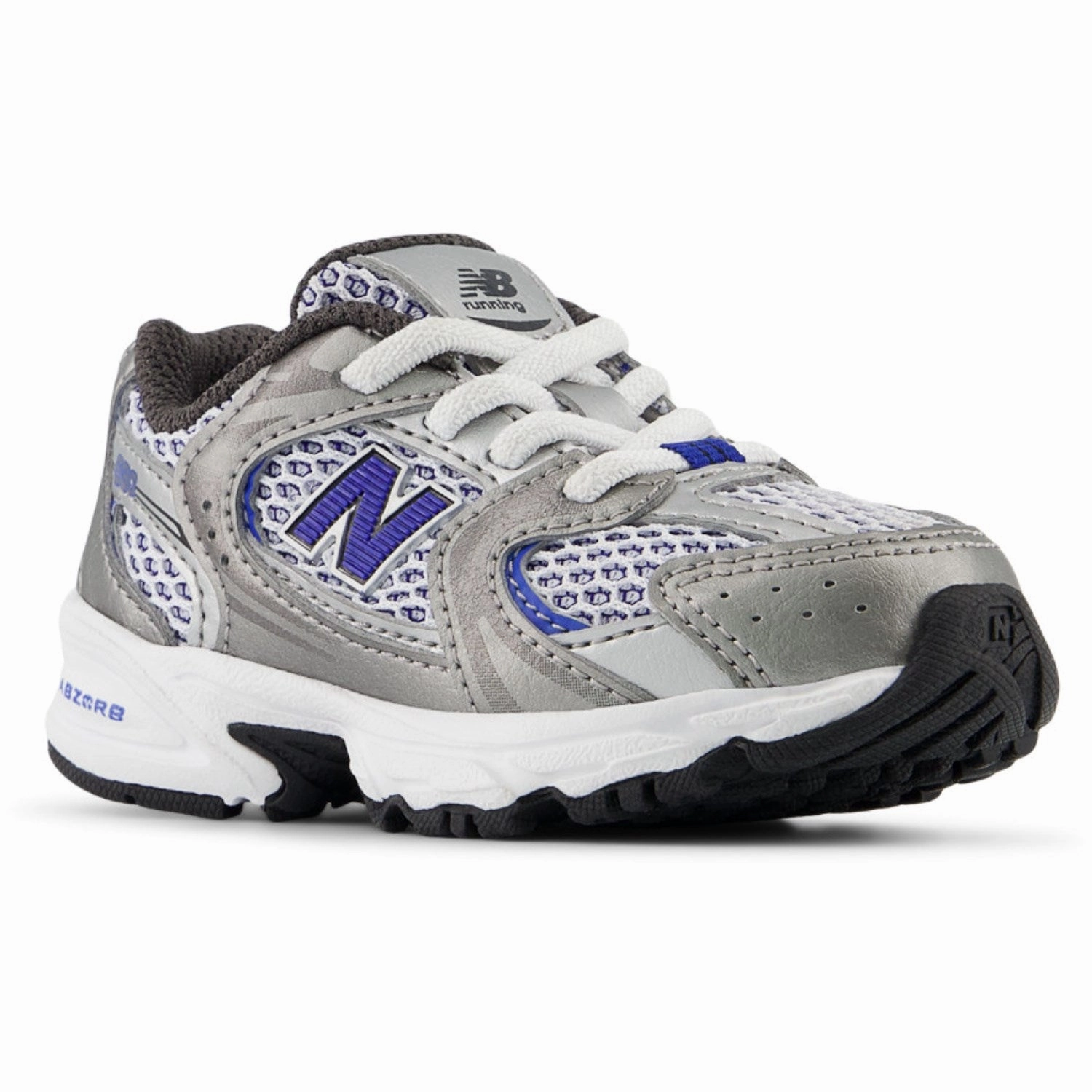 Shot Put Sneakers New Balance Dark Silver Metallic New Balance 530 Kids Bungee Lace