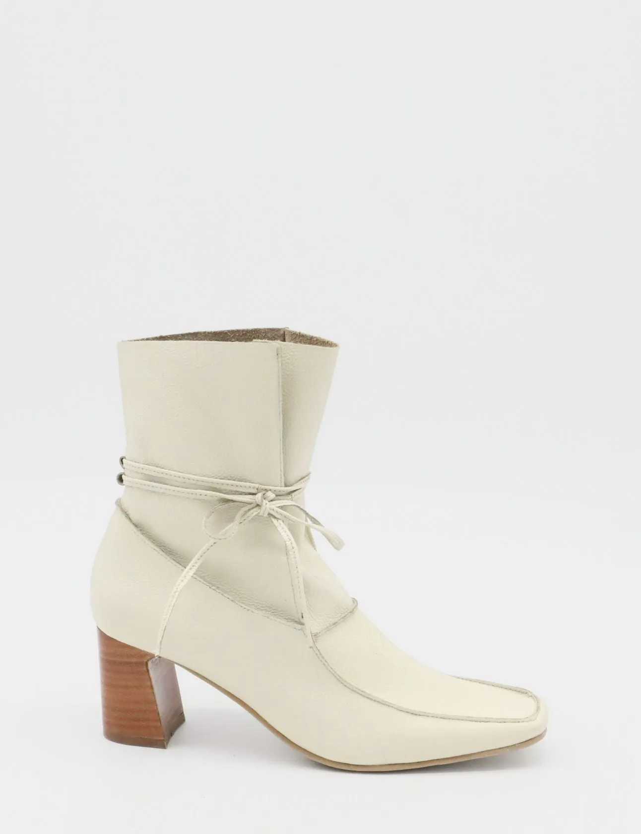 Awakening ankle boots in ivory leather womens shoes Neon Boots Dancehall