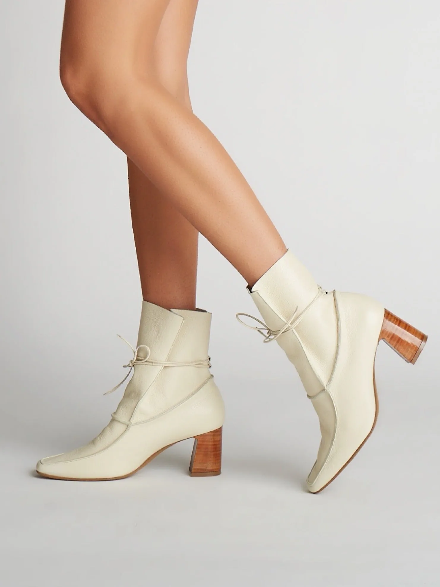 Ivory Cowboy Boots Awakening ankle boots in ivory leather womens shoes