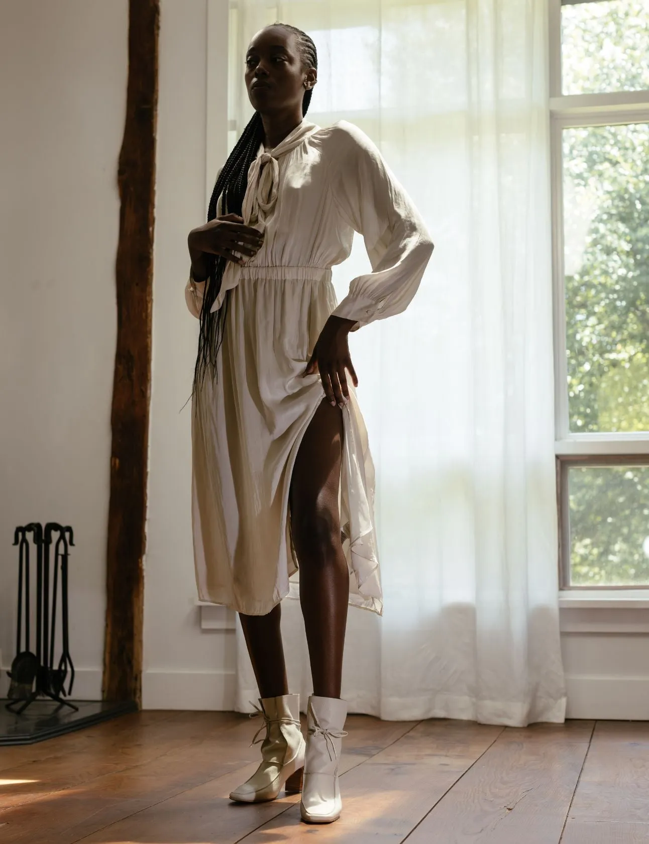 Stetson Western Boots Awakening ankle boots in ivory leather womens shoes