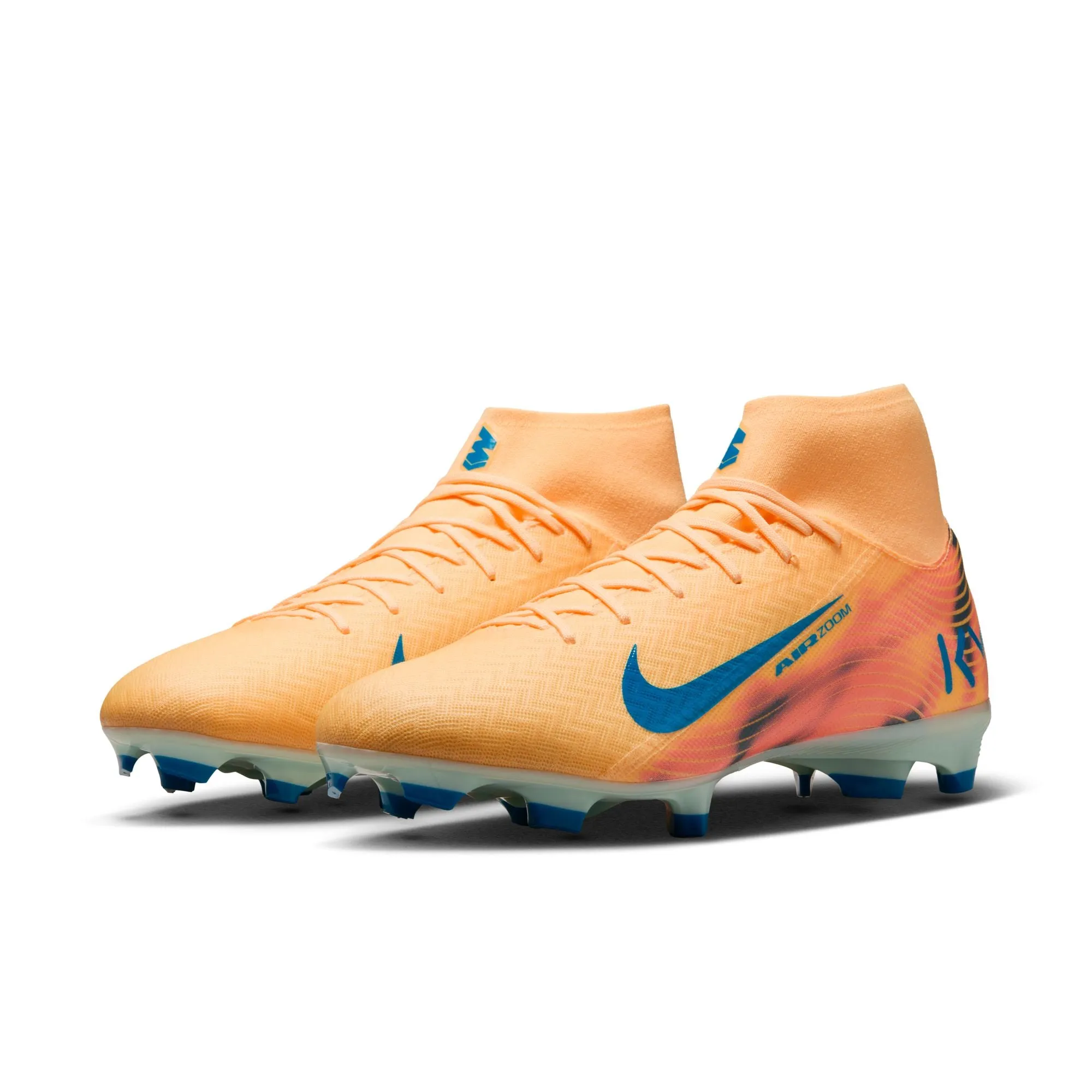 Nike Air Zoom Mercurial Superfly 10 Academy Kylian Mbapp FG Firm Ground Soccer Cleats - Melon Tint/Neo Turq Igloo Cheap Used Soccer Cleats