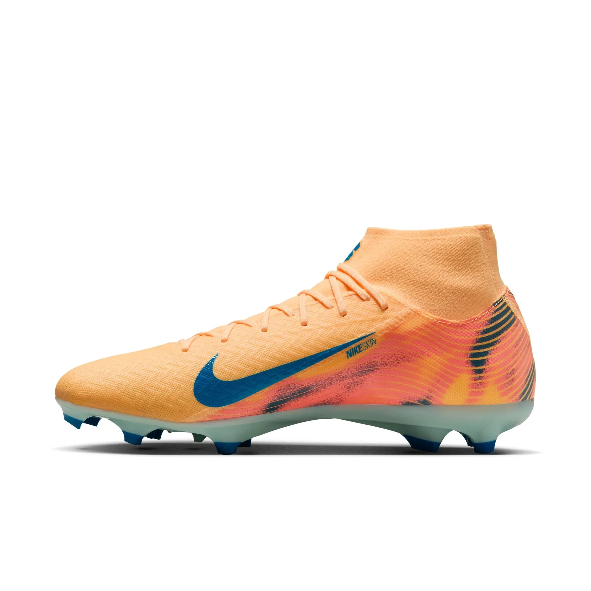 Nike Air Zoom Mercurial Superfly 10 Academy Kylian Mbapp FG Firm Ground Soccer Cleats - Melon Tint/Neo Turq Igloo