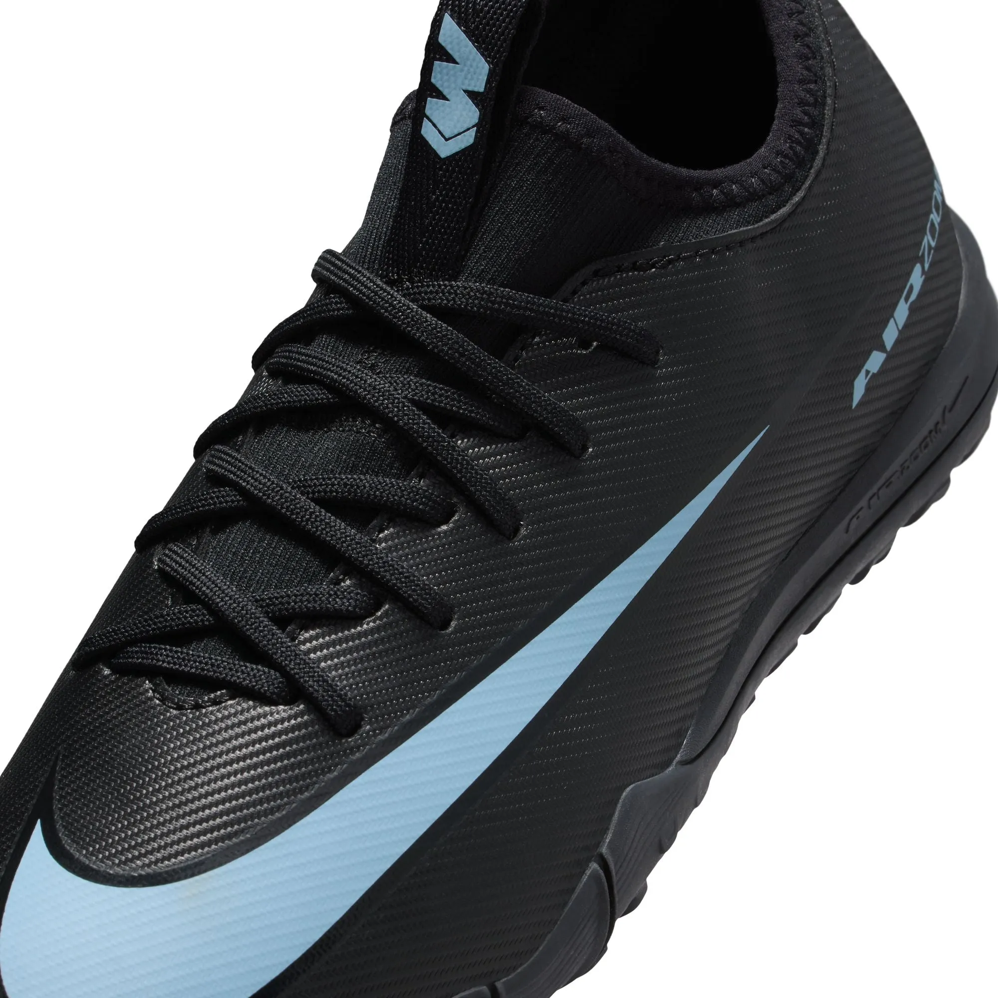 Nike Junior Vapor 16 Academy TF Turf Soccer Shoes -Black/Ice Blue Youth Soccer Cleats 12c