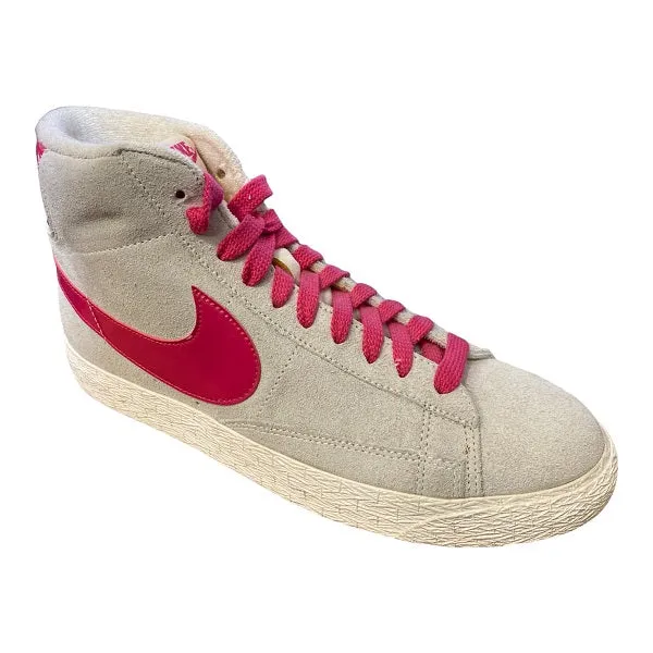 Nike scarpa sneakers da donna Blazer Mid Suede Vintage 518171 100 grigio-rosa Winged Sneakers