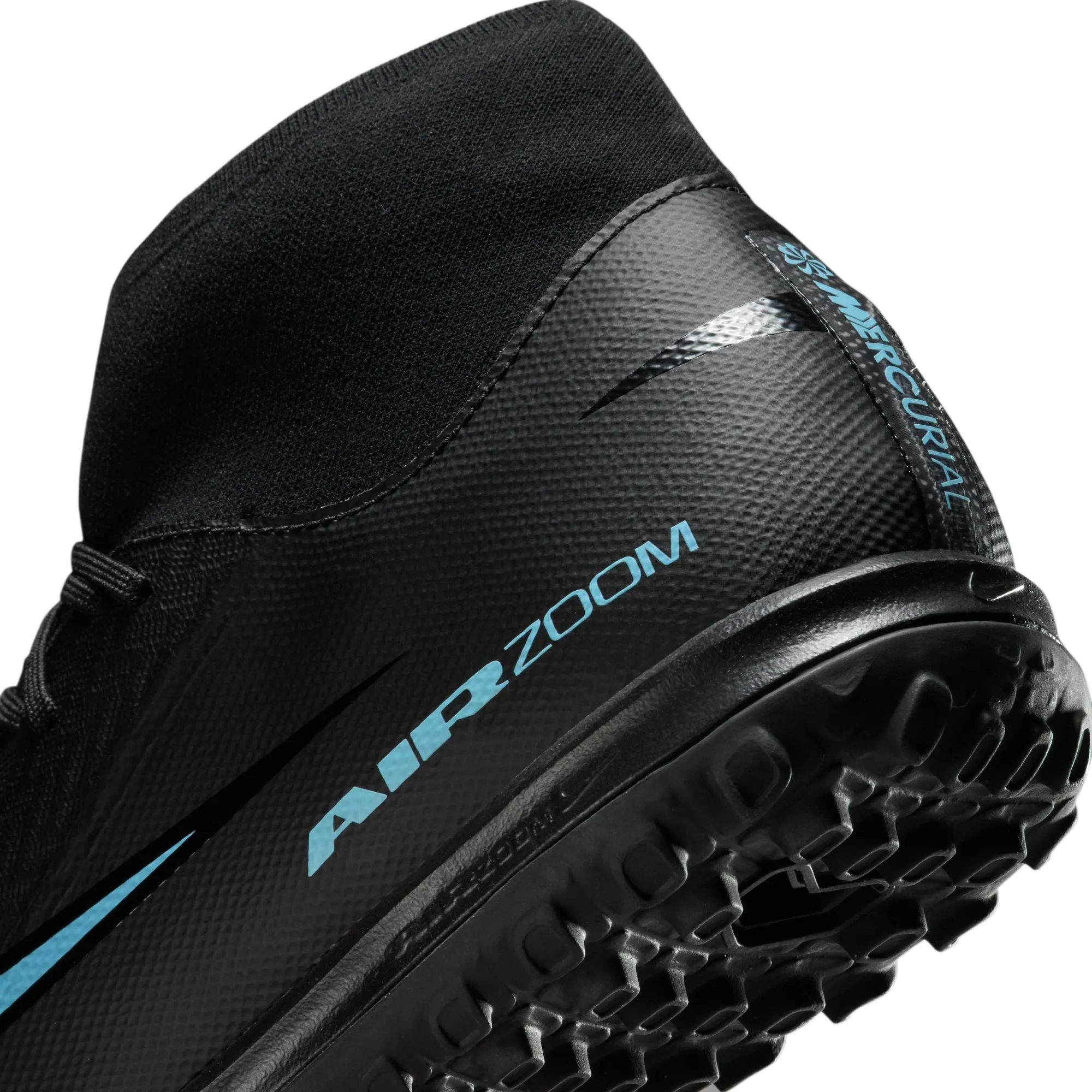 Nike Zoom Superfly 10 Academy TF Turf  Soccer Shoes - Black/ Ice Blue Soccer Cleats Customize
