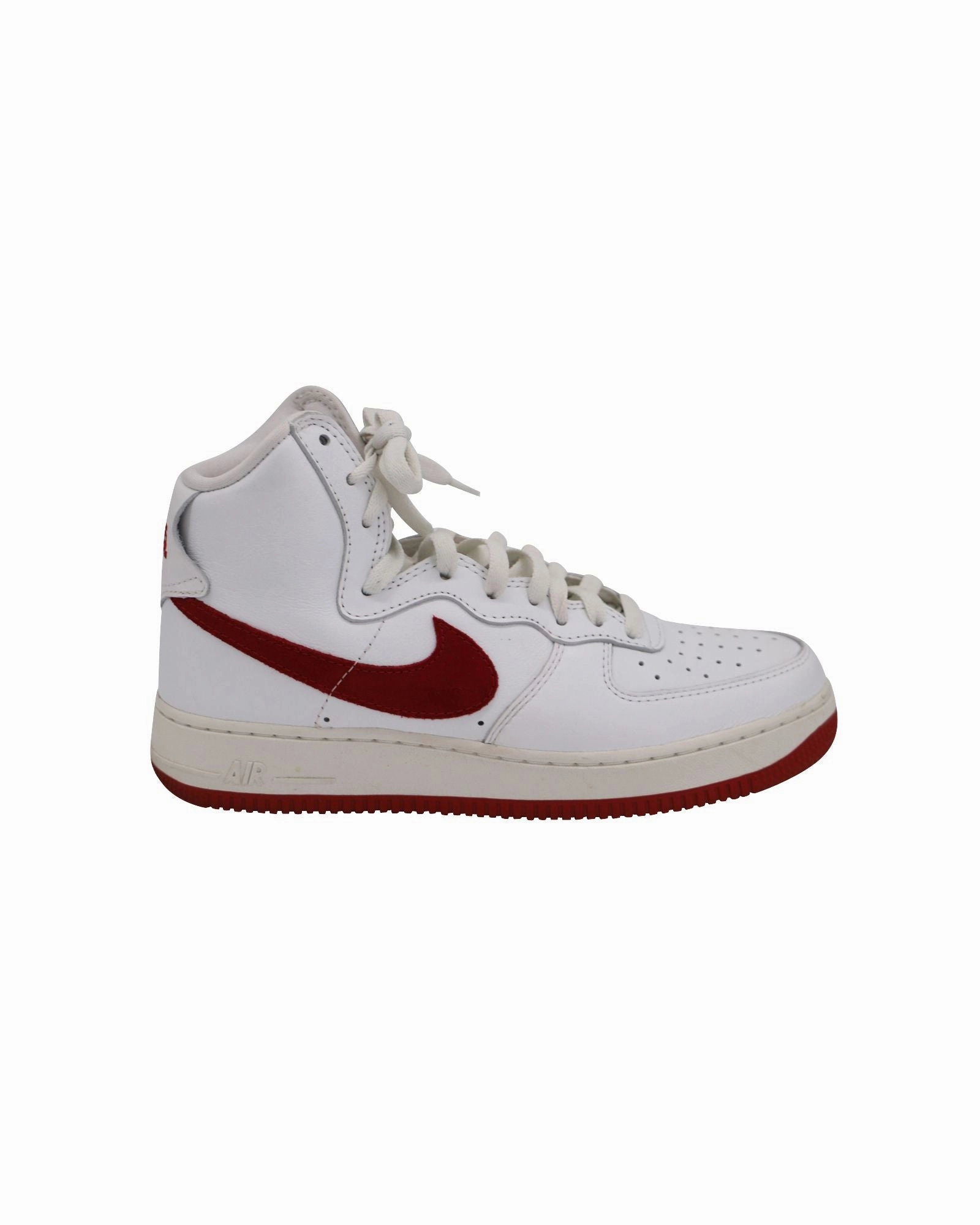 Ugg High Top Sneakers Nike Air Force 1 High 'Nai Ke' Sneakers in White Red Leather