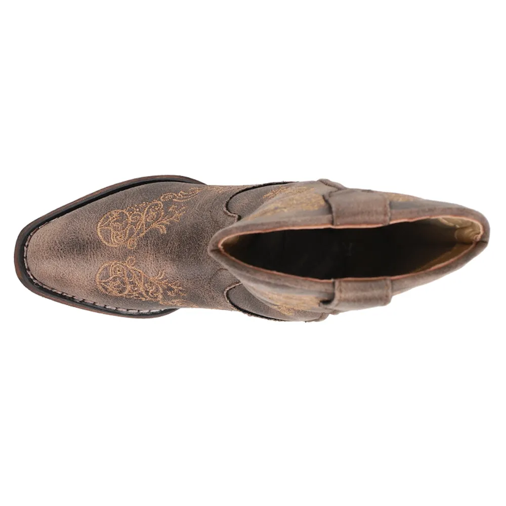 Riley Scroll Snip Toe Cowboy Boots (Little Kid) Double B Boots