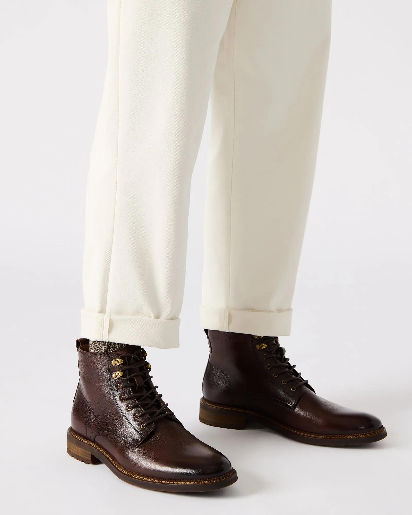 John Varvatos Ankle Boots NOBY BROWN LEATHER