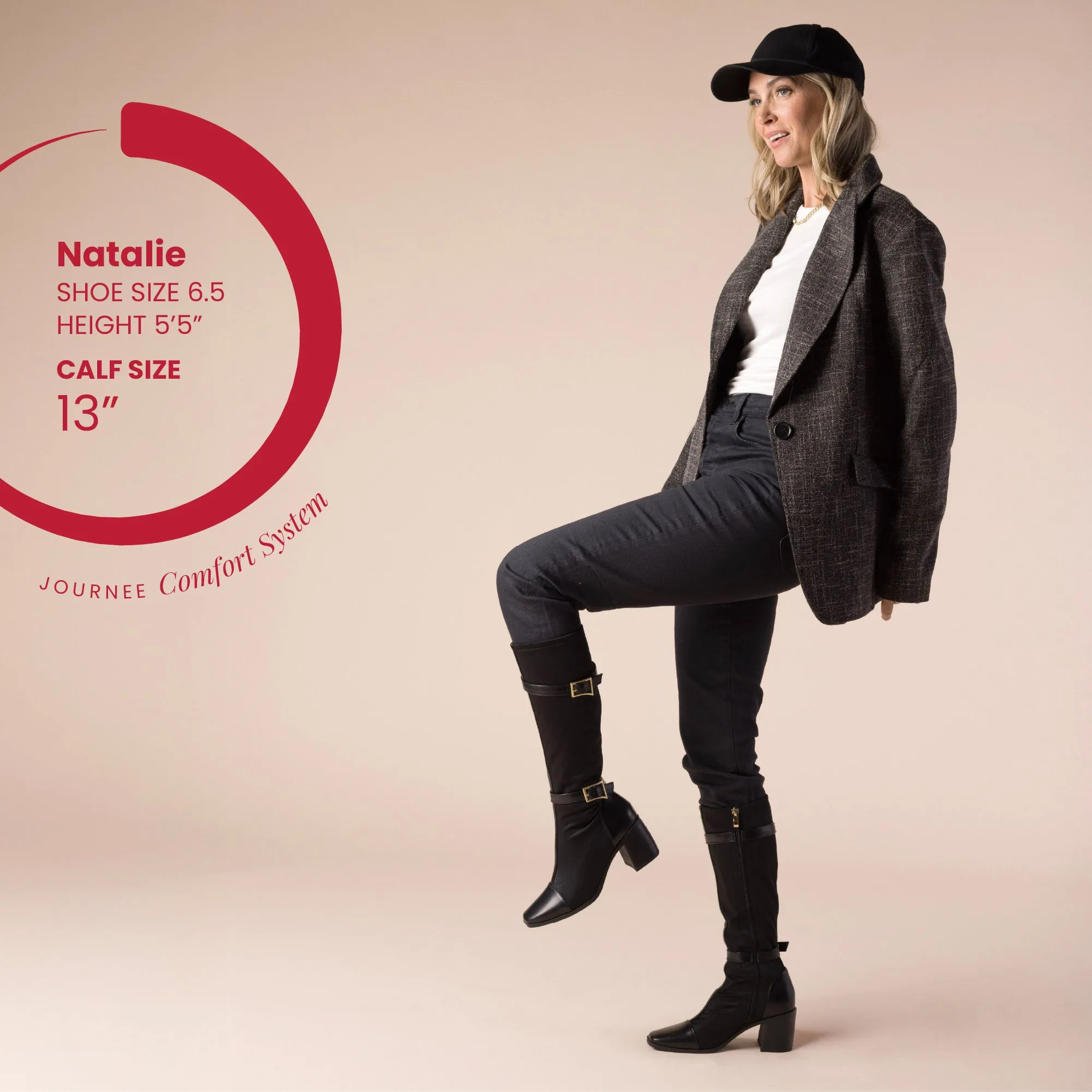 GAIBREE KNEE-HIGH BOOTS IN STRETCHY FABRIC Brown Heeled Ankle Boots