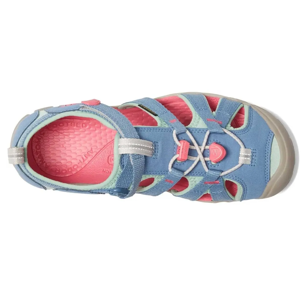Keen Kid's (Preschool) Seacamp II CNX Coronet Blue/Pink Shoes For Flat Footed Horses
