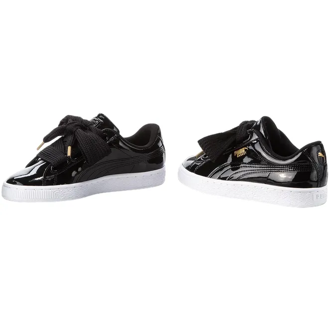 Puma scarpa sneakers da donna Basket Heart Patent 363073 01 nero Valentines Day Sneakers