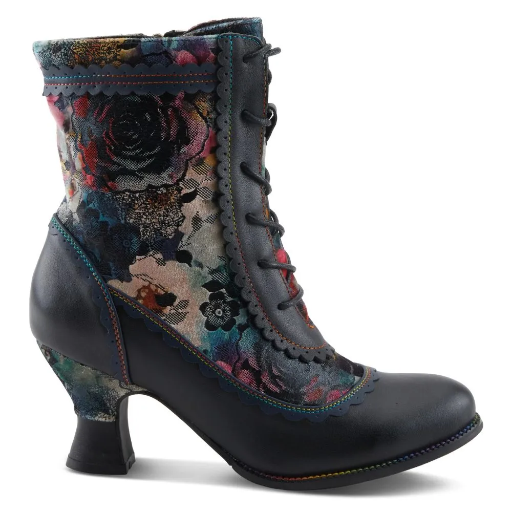 Bludstone Boots L'artiste By Spring Step Bewitch-Prit Navy Multi Leather Bootie (Women's)