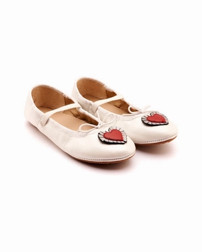 Miu Miu Leather Loafers Old Soles Heart Ruffle Leather Loafer