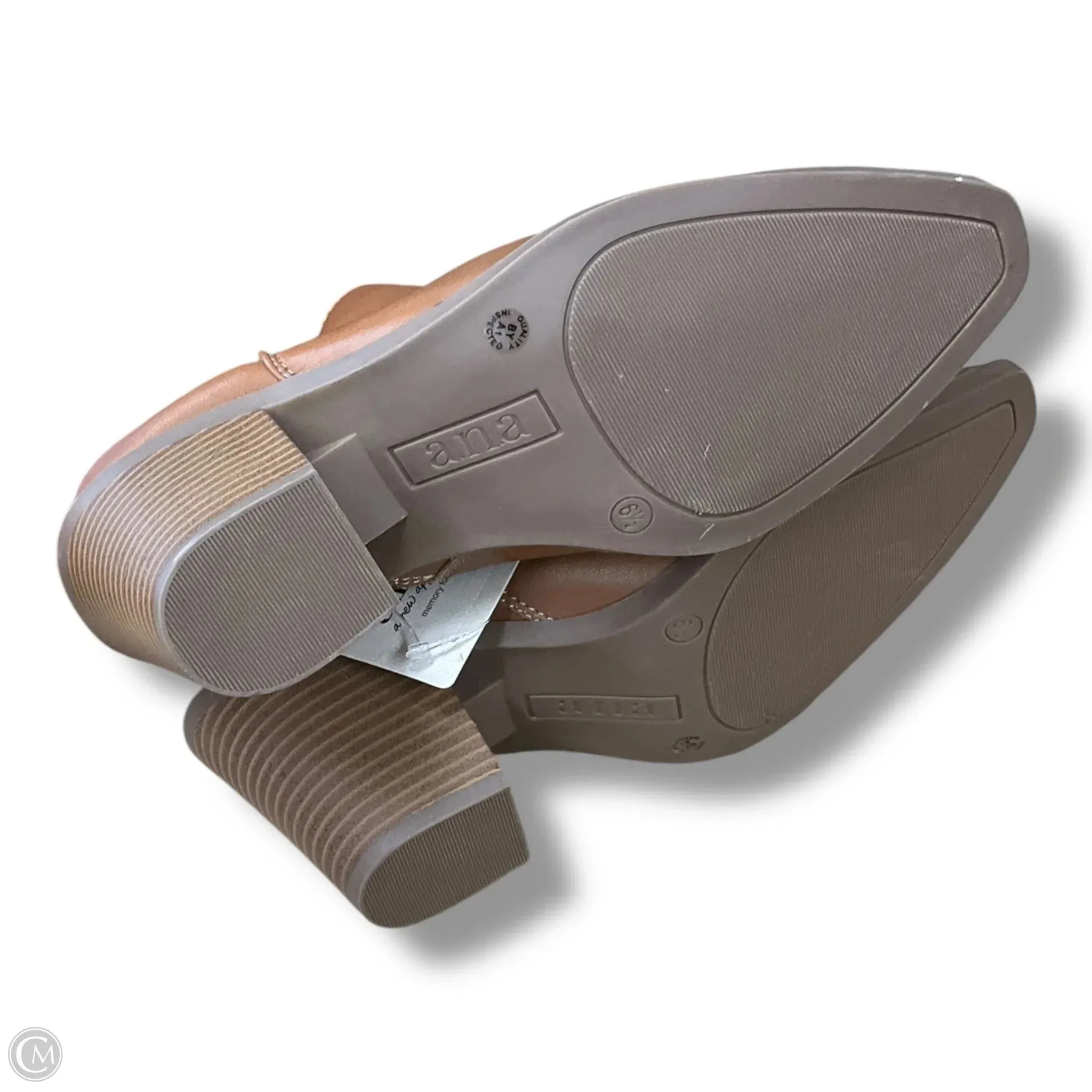 Athletic Ankle Boots Boots Ankle Heels By Ana In Tan, Size: 6.5