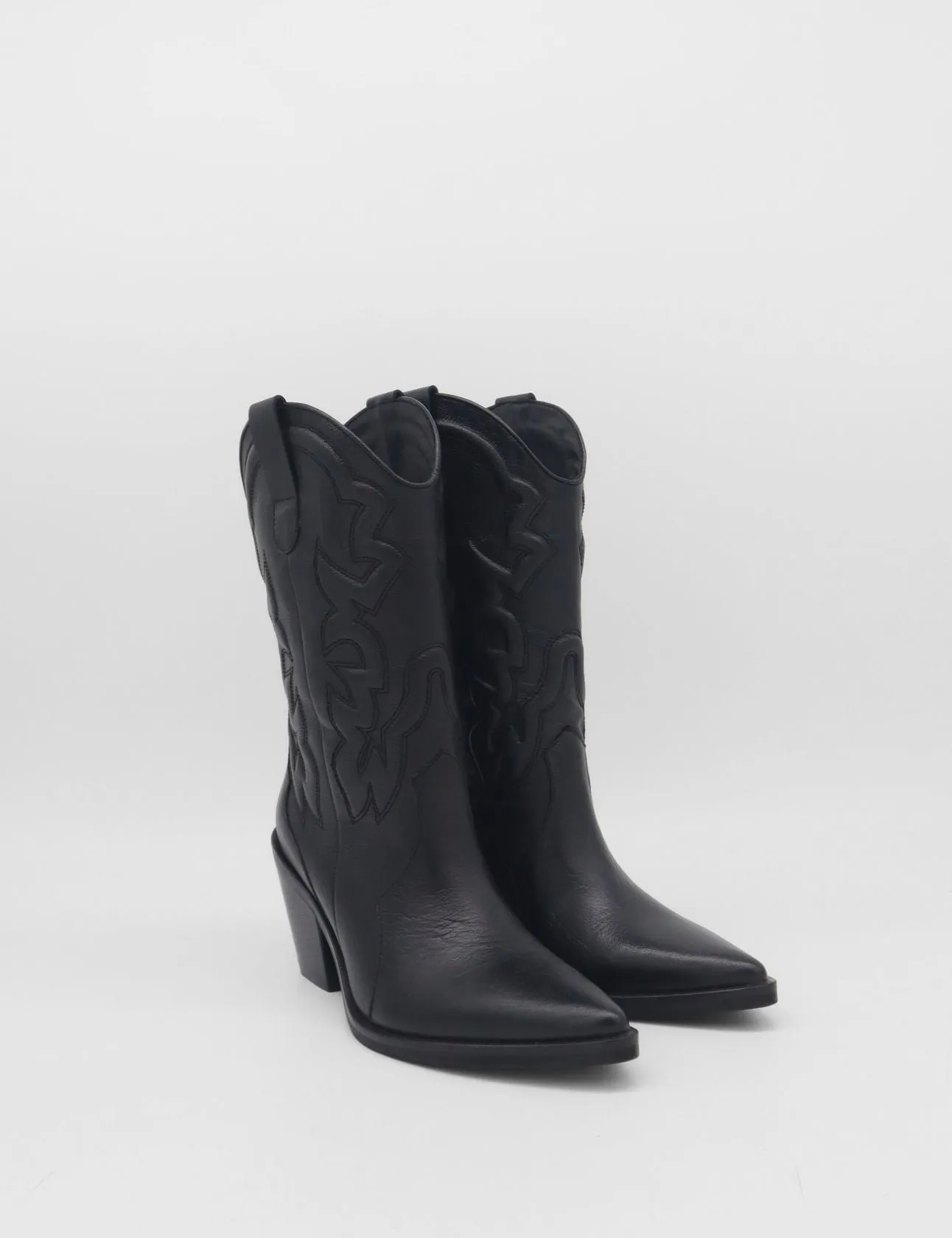 Palisades western boots in black leather womens shoes Specter Boots