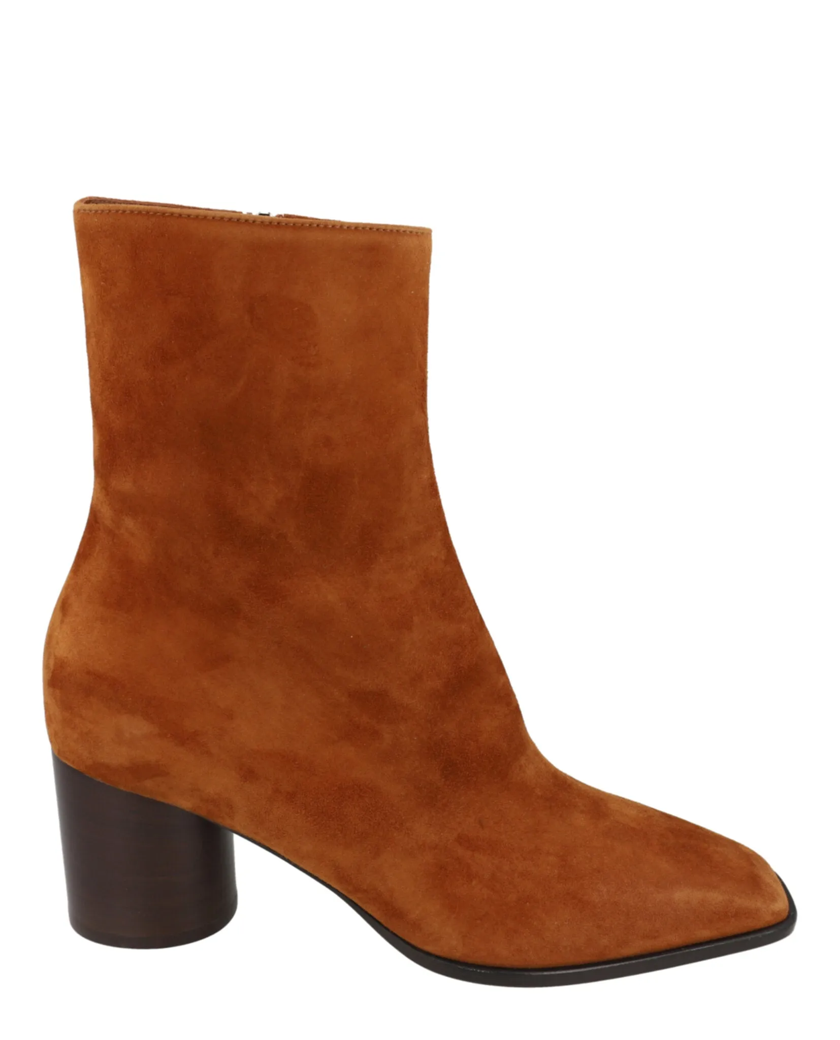 Pampero Suede Booties Brown Knee High Boots With Heel