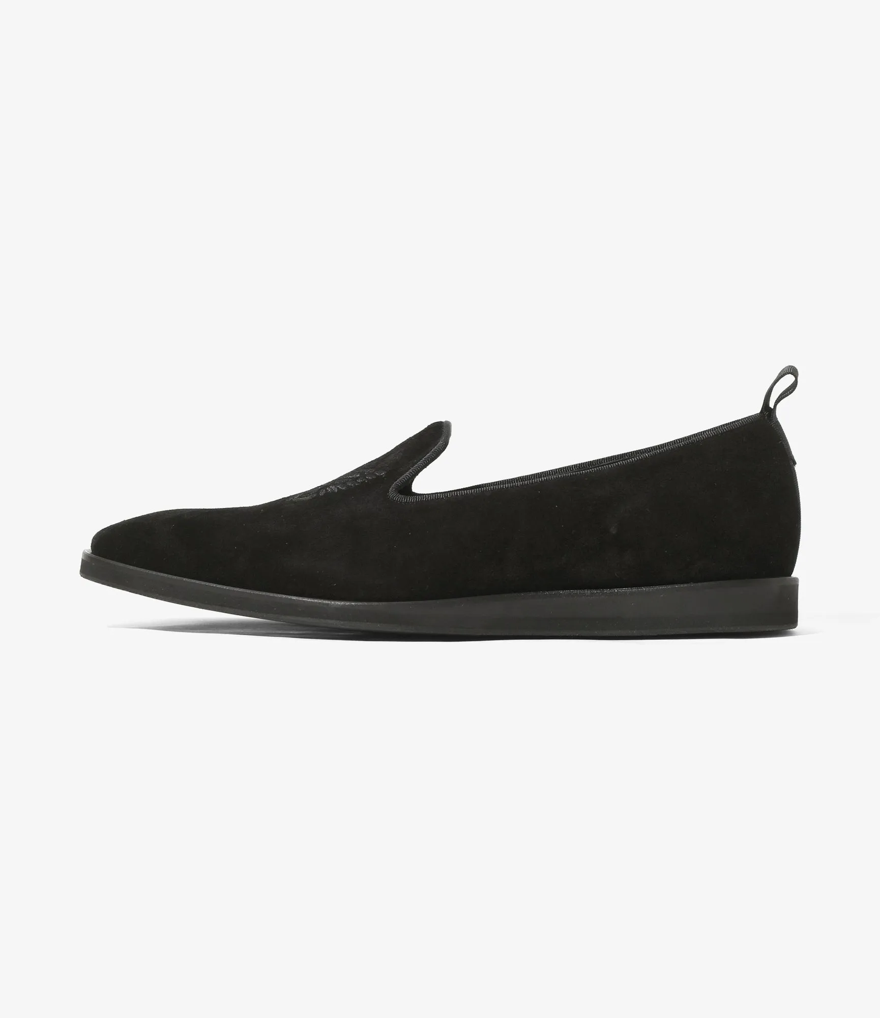 Papillon Emb. Slip-on - Black - Suede Slip On Sneakers Comfortable