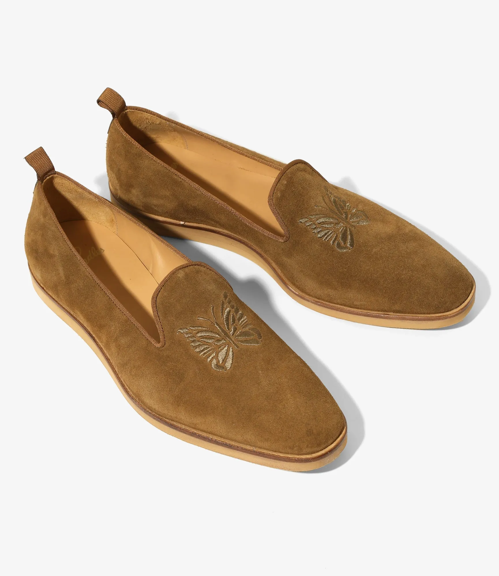 Papillon Emb. Slip-on - Brown - Suede Sneakers Slip On Toddler Slip On