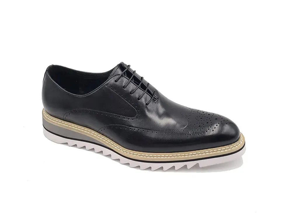 Patina Wing-tip Oxford with Medallion on Toe Loafers Casual Outfit