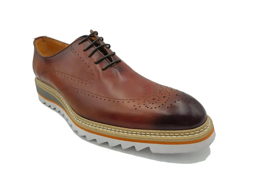 Patina Wing-tip Oxford with Medallion on Toe Loafers Fall 2024