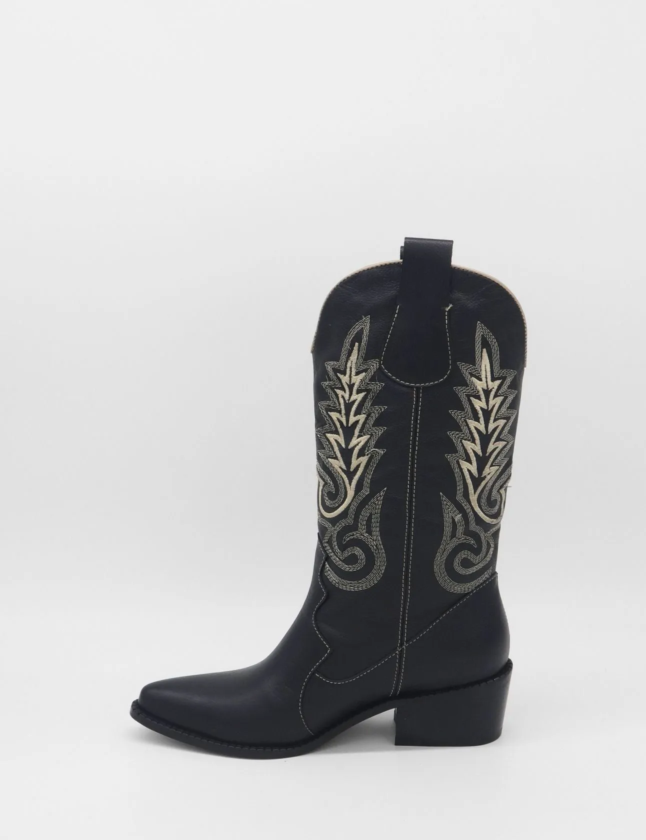 Parlanti Boots Loyal western cowboy boots in black leather women's shoes