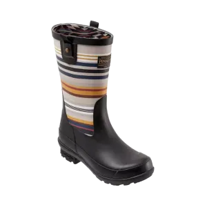 Pendleton Ladies Bridger Stripe Black Mid Rain Boots PW2280-001 Outdoor Boots