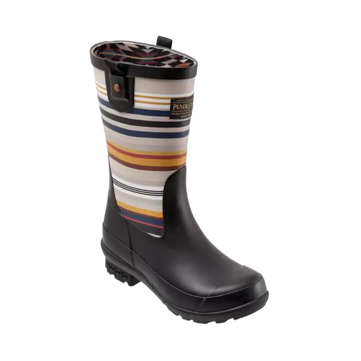 Boots Co Pendleton Ladies Bridger Stripe Black Mid Rain Boots PW2280-001