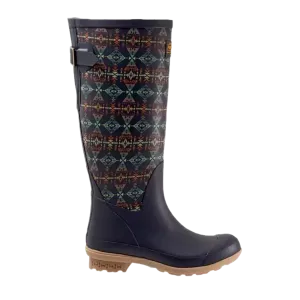 Boots With Width Pendleton Ladies Diamond Peak Navy Tall Rubber Boots PW2264-410